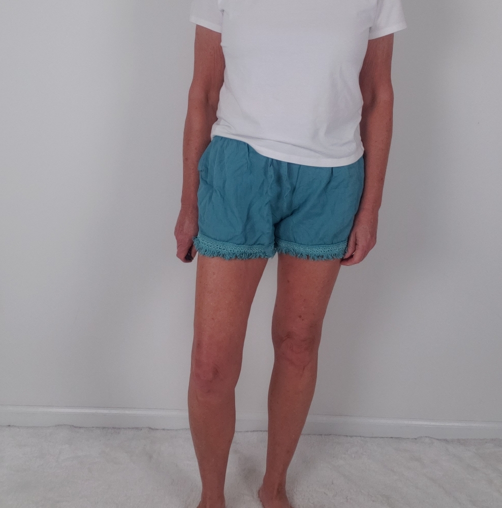 Sim & Sam Turquoise bohemian boho shorts size Large
